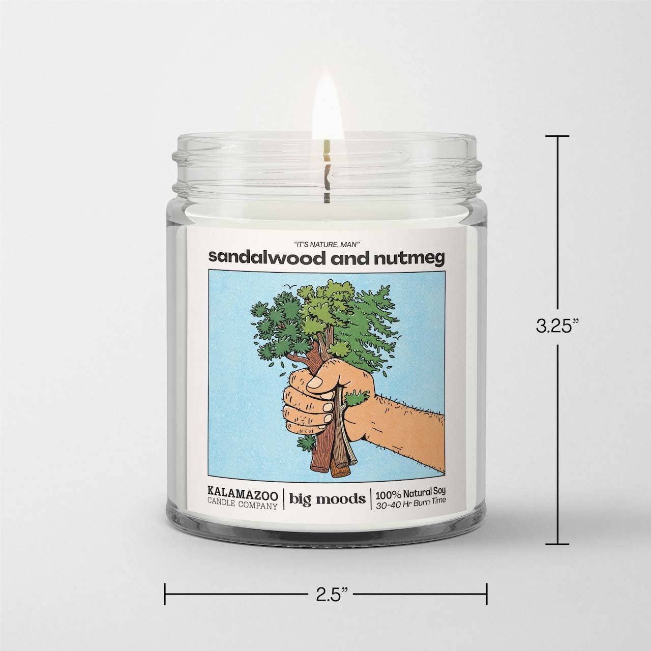 "It's Nature, Man" Sandalwood & Nutmeg - Luxury Soy Candle